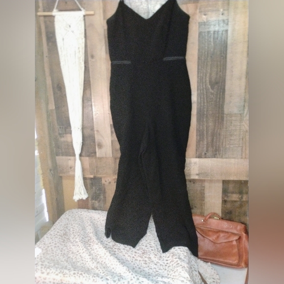 Anthropologie Maeve Magdalena V Neck Jumpsuit Black Size 10 - Picture 8 of 10